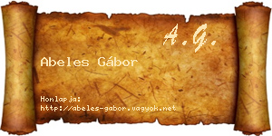 Abeles Gábor névjegykártya